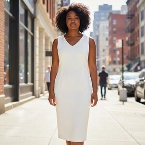 J. Crew Interview Dress Four-Season Stretch Sleeveless White Plus Size 24 NEW